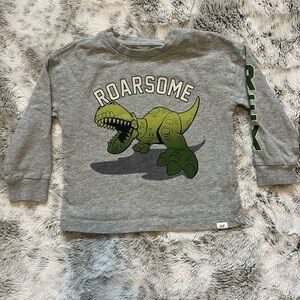 GAP Gray Long Sleeve Dinosaur Tee